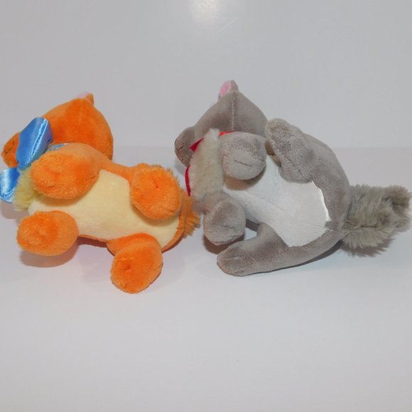 VTG Disney Aristocats 6" Plush Orange Toulous & Gray Berlioz stuffed Cat Kitten - Picture 5 of 5